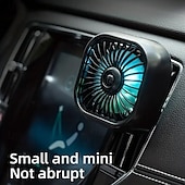 cheap Car Air Purifiers-Portable Car Air Conditioning Outlet Car Fan USB Power Gradient Colorful Atmosphere Light Small Fan Front And Rear Row Outlet Exhaust Fan Universal