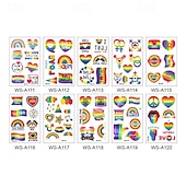 olcso Pride felvonulás dec-10 lap büszkeség szivárvány tetoválás matrica ideiglenes tetoválás meleg büszkeség felvonulás testfestés party ünneplő személyiség