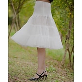 cheap Petticoat-Princess Lolita 1950s Knee Length Petticoat Hoop Skirt Tutu Under Skirt Solid Colored Women&#039;s Bachelorette Party Petticoat