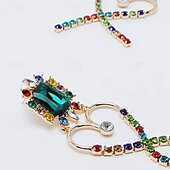 abordables Boucles d&#039;oreilles-Femme Boucle d&#039;Oreille Créoles Géométrique Précieux Elégant Doux Imitation de diamant Des boucles d&#039;oreilles Bijoux Vert Pour Mariage Soirée du quotidien 1 paire