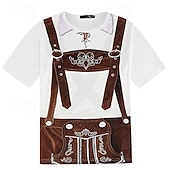 ieftine Îmbrăcăminte grafică-Tricou lederhosen Petrecere Casual Tricou Grafică pentru Bărbați Adulți Imprimare 3D pentru Carnaval Bere Oktoberfest Vacanță Petrecere