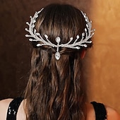 Χαμηλού Κόστους Αξεσουάρ Styling μαλλιών-Crown Tiaras Κεφαλές Τεμάχια Κεφαλής Στρας Κράμα Γάμου κοκτέιλ Πολυτέλεια Ρετρό Με Τεχνητό διαμάντι Κρυστάλλινη λεπτομέρεια Ακουστικό Καπέλα