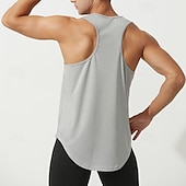 billiga Löpar-T-shirts och linnen-Herr Träningströja Linne för jogging Gymlinne Ärmlös Väst Ledigt Fritids- Andningsfunktion Snabb tork Mjuk Gymträning Löpning Gång Sportkläder Sportkläder Solid färg Gul / Svart Stor fluorescerande