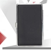 voordelige Rookgerei-leren sigarettenetui met elastische band, metalen frame, geschikt voor 20 sigaretten, beschermende houder voor handgerolde sigaretten