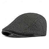billige Men's Hats-Men's Flat Cap Ascot Hat Newsboy Hat Camel Brown Polyester Fashion Casual Street Daily Plain Adjustable Sunscreen Breathable