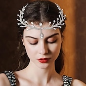 Χαμηλού Κόστους Αξεσουάρ Styling μαλλιών-Crown Tiaras Κεφαλές Τεμάχια Κεφαλής Στρας Κράμα Γάμου κοκτέιλ Πολυτέλεια Ρετρό Με Τεχνητό διαμάντι Κρυστάλλινη λεπτομέρεια Ακουστικό Καπέλα