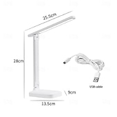 abordables Lampes de bureau-lampe de table pliante lecture usb tactile dimmable protection des yeux lampe de bureau led chambre étudiant lecture veilleuse 3 couleurs lampe de bureau à intensité variable en continu tactile