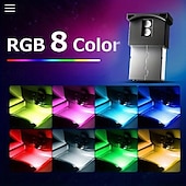 billiga Dekorativa ljus-1 st mini usb led ljus, bil interiör led rgb belysning 5v smart usb led atmosfär ljus laptop dekoration nattlampa justerbar ljusstyrka 8 färger