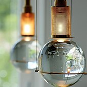 cheap Pendant Lights-LED Pendant Light Glass Ball 1-Light 15 cm Suspension Luminaire Modern Minimalist Creative Personality Meteor Shower Pendant Lamp Bedroom Dining Room 110-240V