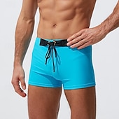 baratos calção de banho boxer masculino-Homens Bermuda de Surf Shorts de Natação Calção Justo de Natação Patchwork Com Cordão Cintura elástica Bloco de cor Conforto Secagem Rápida Curto Feriado Praia Final de semana Moda Casual Branco