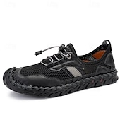 cheap Casual Lace-Up Shoes-Men's Faux Leather Green Outdoor Water Shoes, Breathable Quick-Dry Sports Footwear for Hiking, Beach and Summer Adventures