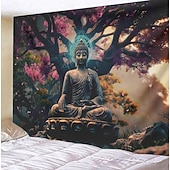 ieftine tapiserie boho-Boho Buddha arborele vieții tapiserie agățată artă de perete sacru tapiserie mare murală decor fotografie fundal pătură perdea acasă dormitor living decor