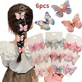 economico Clip per capelli-6 pezzi Bambino Da ragazza Accessori per capelli Dolce Feste Giornaliero Tinta unica 6# rosa 4# Amore delle farfalle