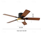 economico Ventilatore da soffitto con luci-ventilatori a soffitto a led luce sospesa a soffitto per cucina sala da pranzo 1 luce 105/120/130 cm acrilico 3 colori-luce moderna camera da letto in stile nordico caffè 110-240v