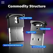 billiga Dekorativa ljus-1 st mini usb led ljus, bil interiör led rgb belysning 5v smart usb led atmosfär ljus laptop dekoration nattlampa justerbar ljusstyrka 8 färger