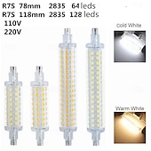 economico Luci LED bi-pin-1/2 pz r7s led parti in alluminio a doppia estremità con copertura luce alogena lampadine per uso domestico r7s led 118mm tubo lampadina 78mm proiettore 220v ad alta potenza luce di lavoro garage