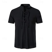 economico Medievali-Medievale Rinascimento 17° secolo Blusa / Camicia Pirata Guerriero Vichinghi Costume Per uomo Halloween Carnevale Mascherata Performance Abbigliamento Quotidiano LARP Adulti Camicia
