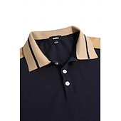 olcso Férfi klasszikus póló-Férfi Button Up Polos Golfing Hétköznapi Szabadság Hajtóka Rövid ujjú Divat Alap Színes Kollázs Hímzett Nyár Normál Bor Fekete Sötétkék Lóhere Világoskék Szürke Button Up Polos