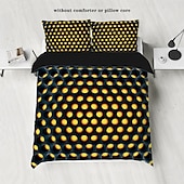 billige Dynetrekk sett-3d honeycomb 3-delt dundynetrekk for hotellsengesett for hjemmet komfortabelt trekk mykt og lett ultrafint fiber 1 dundynetrekk 2 putevar stort sengesett