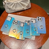 זול נרתיקים לאייפון-טלפון מגן עבור אייפון 16 iPhone 15 Pro Max iPhone 14 Pro Max אייפון 13 פרו מקס כיסוי אחורי בלינג גליטר מבריק אבזם טבעת עמיד בזעזועים TPU צפוי