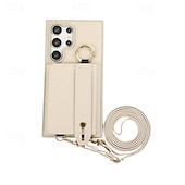 baratos Capa Samsung-telefone Capinha Para Samsung Galaxy S24 Ultra Plus S23 Ultra Plus S22 Plus Ultra S25 Ultra Capa traseira Com Suporte com pulseira Slot para cartão Retro TPU Metal Couro PU