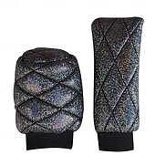 ieftine Husă Volan-fyautoper flash set de frâne de mână matlasate cu aur, asemănător unui diamant, set de viteze, set de mânere cu cap circular din două piese