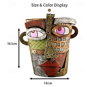 abordables Estatuas-Maceta abstracta brutalista con cara de belleza, colorida maceta con cabeza de resina con asas para facilitar el movimiento, decoración artística única para plantas de interior/exterior, regalo perfecto para los amantes del arte y las plantas.