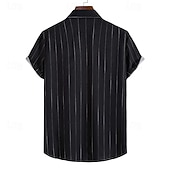 abordables chemise boutonnée pour homme-Homme Chemise Chemise d'été Chemise Décontractée Chemise de Plage Chemise Boutonnée Chemises à rayures Noir Blanche Vert Manche Courte Rayures Col Rabattu Vêtements de rue Vacances Vêtement Tenue