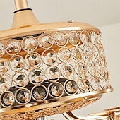 economico Ventilatore da soffitto con luci-ventilatore a soffitto a led luce cristallo oro luce di lusso 3 colori-luce acrilico moderno stile nordico camera da letto sala da pranzo 110-240v