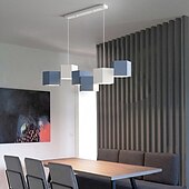 billige Lysekroner-led hengende lysarmatur for spisestue kontor stue, moderne kube dimmes led pendel lys 6 lys, moderne geometrisk lysekrone