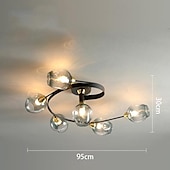 baratos Montagem Embutida &amp; Montagem Semi Embutida-Luz de teto led 4/6 cabeça de vidro metal e27 nórdico criativo mágico lâmpada de teto pequeno quarto, lustre pessoal conciso moderno, para sala de estar comercial lâmpada de sala de jantar, sala de