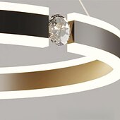economico Luci a sospensione-lampada a sospensione a led 50 cm design circolare a 2 luci anello dimmerabile finiture verniciate in alluminio stile artistico nordico lampada a sospensione per soggiorno camera da letto 110-240 v