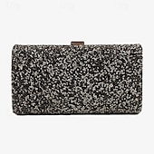 cheap Clutches &amp; Evening Bags-Chic Glitter Evening Clutch with Chain Strap - Elegant Women&#039;s Sparkle Party Purse