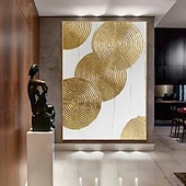 preiswerte Ölgemälde-handgemaltes gold-weißes 3D-Strukturgemälde, handgemachte Wandkunst, goldweißes abstraktes minimalistisches Gemälde, moderne abstrakte Leinwandkunst, weiß strukturierte goldene Wandkunst, neutrale