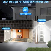abordables Lampadaires-Projecteur solaire Shustar-280 LED, éclairage d&#039;extérieur avec détecteur de mouvement, éclairage de sécurité solaire avec télécommande, 3 modes, 3 têtes avec rallonge pour jardin, garage, porche