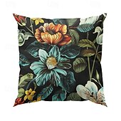 baratos estilo animal-Capa de almofada decorativa com flores vintage, 2 peças, capa de almofada quadrada macia para quarto, sala de estar, sofá, cadeira