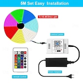 cheap Neon LED Lights-Waterproof Neon Light Strip Light WS2811 LED Light Bar Neon Light 2-5M Addressable RGB Rainbow Pixel Light Bar Supply WIFI  APP Control Synchronize Music Control to DIY LED Neon Sign Art Wall Decoration Lighting DC12V Including Power