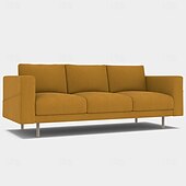 baratos Cobertura de Sofa-Capa de Sofá de 3 Lugares 100% Algodão Sólida Almofadada