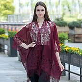 cheap Shawls-Shawls Women&#039;s Wrap Elegant Bridal Sleeveless Polyester Wedding Wraps With Pure Color For Party Spring &amp; Summer