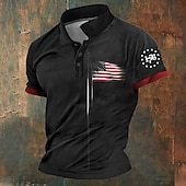  4 de julho de 2026 250º Homens Bandeira americana veteranos Camisas Polo Camisa de golfe Manga Curta Camisas polo Camisas de colarinho Streetwear Roupas de férias Trajes de festa Impressão 3D Botões