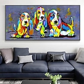 cheap Oil Paintings-Mintura Handmade Abstract Cow Aniaml Oil Paintings On Canvas Wall Art Decoration Modern Cartoon Picture For Home Decor Rolled Frameless Unstretched Painting