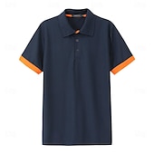 ieftine Polo clasic pentru bărbați-Bărbați Tricouri polo Cămașă de golf Casual Zilnic Gulerul Polo Manșon scurt Clasic Bloc Culoare Butonul frontal Buton în jos Vară Fit regulat Albastru piscină Galben Auriu Negru / Roșu Negru Alb