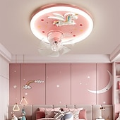baratos Candeeiros Ventoinhas de Teto-Ventilador de teto com luz led, 1 luz, 50 cm, regulável, astronauta, acrílico, quarto de bebê, brinquedo, moderno, 110-240v, apenas regulável com controle remoto