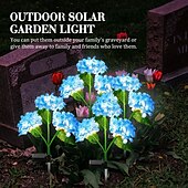 billige Pathway Lights &amp; Lanterns-2 stk utendørs solcelle LED vanntett hortensia blomstersti plenlys - feriehage stubbelys for bakgård, park, gangveidekorasjon