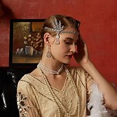 levne Příslušenství a další-20. léta 20. století Velký Gatsby Bubenová čelenka Doplňky do vlasů Velký Gatsby Dámské předvečer Všech svatých Karneval Plesová maškaráda Párty Plesová maškaráda loučení se svobodou nevěsty Dospělé