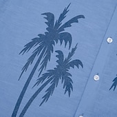 voordelige Heren Elite Overhemden-Voor heren Grafisch Tropische planten Overhemd Normaal shirt Hawaiiaans overhemd Korte mouw Hawaii Mode-casual Vakantie Dagelijks Hawaii Lente &amp; Herfst Revers Afdrukken blauw Groen Grijs