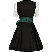 levne Dirndl-Oktoberfest Šaty Dámské šaty Trachtenkleader Služka Bavorský němčina Mnichov Louky Dámské Tradiční Styl Tkanina Halenka Šaty Zástěra