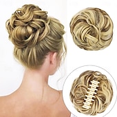 economico Chignon-fermaglio per capelli con artiglio, chignon per capelli sintetici, chignon riccio ondulato, extension per chignon, chignon spettinato, chignon per capelli con artiglio, coda di cavallo, scrunchie per capelli con clip per donna