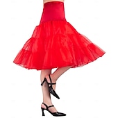 cheap Petticoat-Princess Lolita 1950s Knee Length Petticoat Hoop Skirt Tutu Under Skirt Solid Colored Women&#039;s Bachelorette Party Petticoat