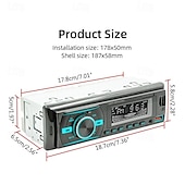 お買い得  車用Bluetoothキット/ハンズフリー-カーシステム シングル MP3 プレーヤー 内蔵 USB 1.5A 充電カード リーダー AUX FM ラジオ 音声アシスタント オートステレオ
